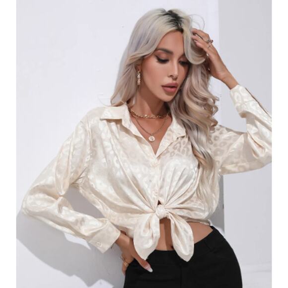 Chicgenes Urban Wind Button Down Print Long Sleeve Blouse - Picture 5 of 5